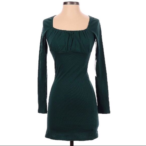 NWT Leith Nordstrom Evergreen Runched Bust Dress Size XXS - Picture 3 of 9